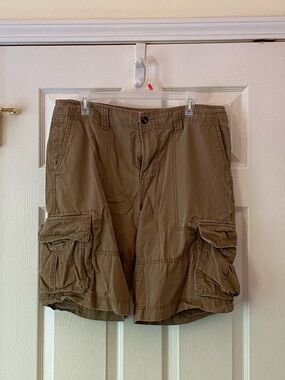 Massimo Men's Khaki Cargo Shorts with Flap Pockets